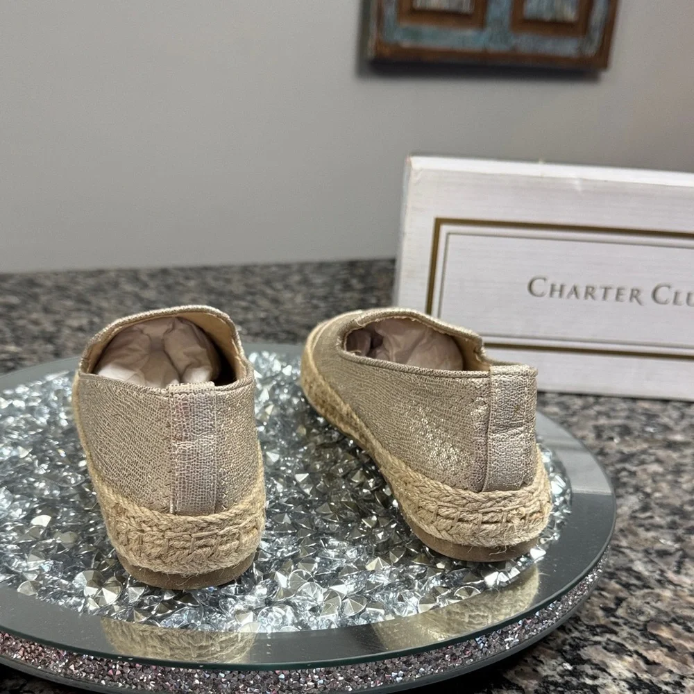Charter Club Women's Metallic Espadrilles 5.5 NEW